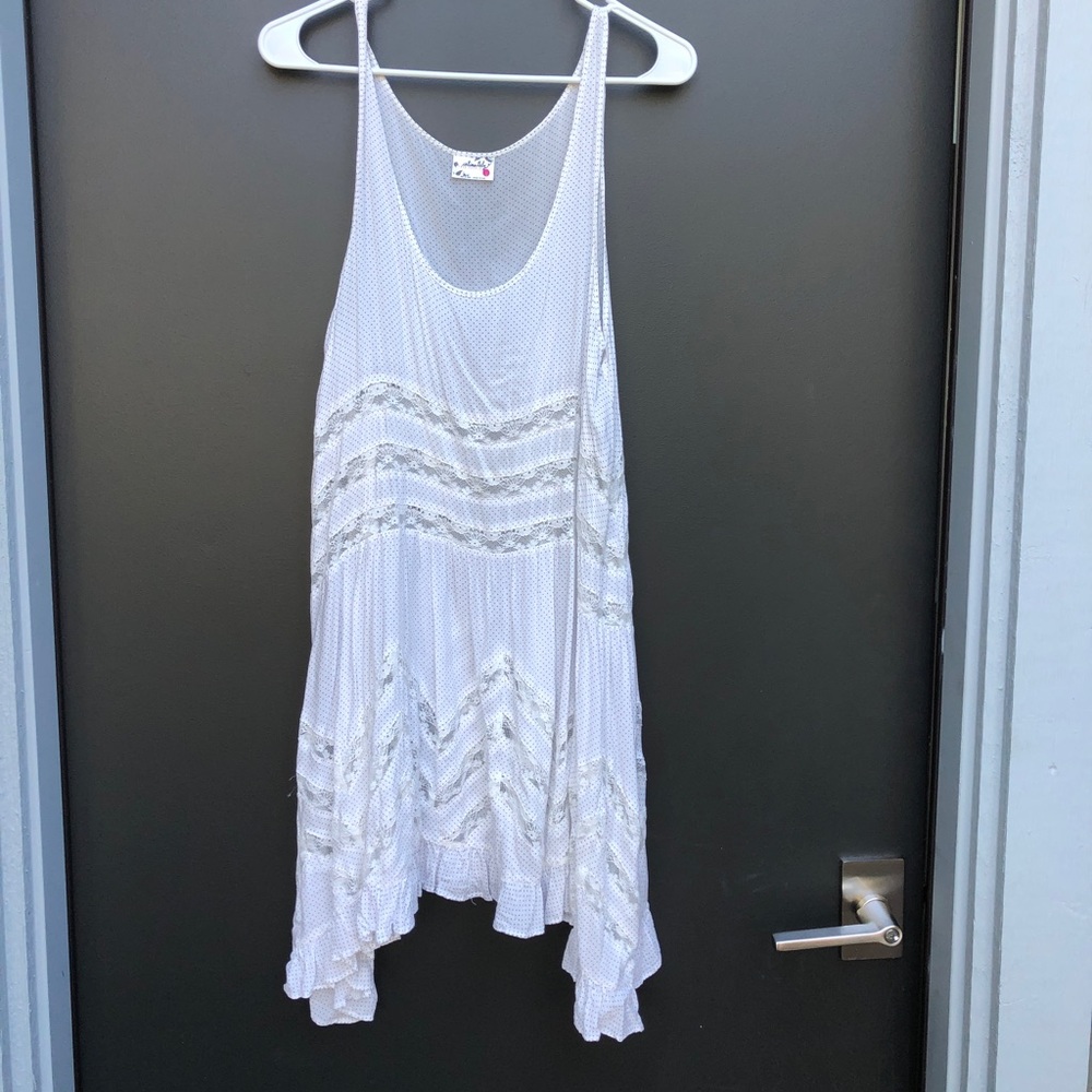 Free People Trapeze Dress/Slip in White Size L